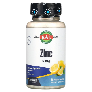 KAL Zinc 5 mg Цинк со вкусом лимона 5 мг 60 таблеток