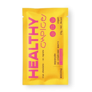 Healthy Choice Шоколад с маракуей и слайсами манго + пребиотик 25 г