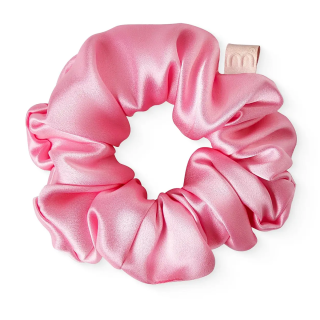 Mon Mou Silk Large Scrunchie Bright Pink Объемная шелковая резинка