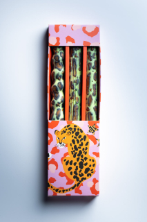 FIRE RABBIT Leopard Taper Candles - Mrs. Alice Levchenko x Fire Rabbit - Full Set of 3 Neon Набір Свічок
