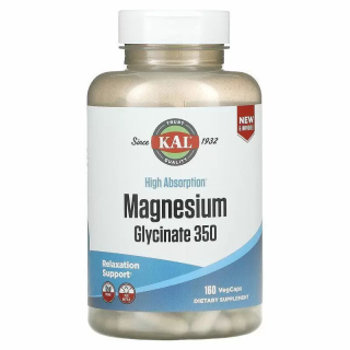 KAL High Absorption Magnesium Glycinate 350 Магний глицинат высокая абсорбция 350 мг 160 капсул