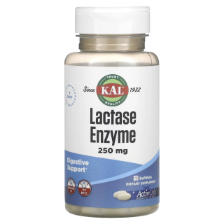 KAL Lactase Enzyme 250 mg Фермент лактазы 250 мг 60 капсул