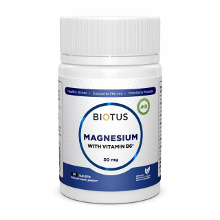 Biotus Magnesium with Vitamin B6 50 mg Магний и витамин В6 30 таблеток