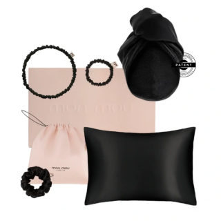 Mon Mou Soft Silk Set Black Набор шелковых аксессуаров