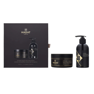Hadat Cosmetics Hydro Nourishing Moisture Shampoo + Hadat Hydro Liquid Silk Treatment Подарочный набор для увлажнения волос