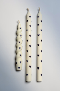 FIRE RABBIT Love-is-Love Taper Candles, Full Set of 3 Набор Свічкок "Чорне Серце"