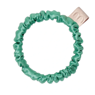 Mon Mou Silk Slim Scrunchie Green Тонка шовкова резинка