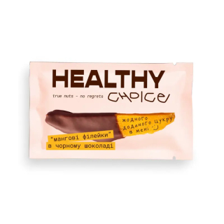 Healthy Choice Натурально сушеные "Манговые филейки" в черном шоколаде 55% 45 г