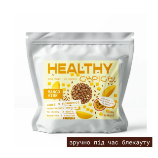 Healthy Choice Каша з плющеної чорнозерної спельти, ячменю і льону, з манго та маракуєю MANGO VIBE
