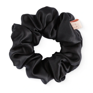 Mon Mou Silk Large Scrunchie Black Об'ємна шовкова резинка