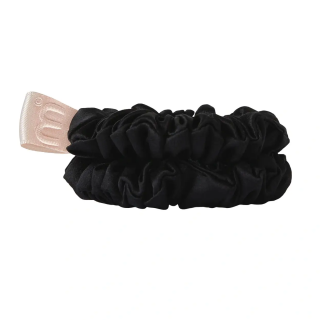 Mon Mou Silk Mini Slim Scrunchie Set Black Набір тонких шовкових міні-резинок