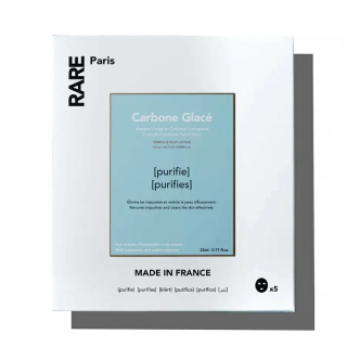 Rare Paris Box of 5 Carbone Glace Purifying Face Mask Набір з п'яти очищуючих масок для обличчя з гамамелісом та екстрактом мальви