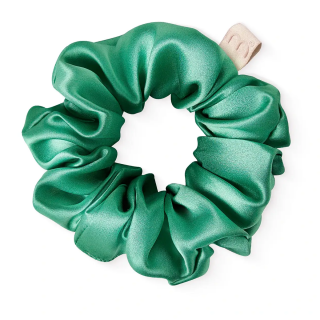 Mon Mou Silk Large Scrunchie Green Объемная шелковая резинка