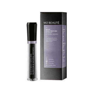 M2 BEAUTE BLACK NANO MASCARA NUTRITION & NATURAL GROWTH Nano тушь-уход с CU-пептидом для ресниц (+25%)