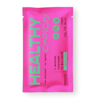 Healthy Choice Шоколад с малиной, клубникой и фисташкой + пребиотик 25 г