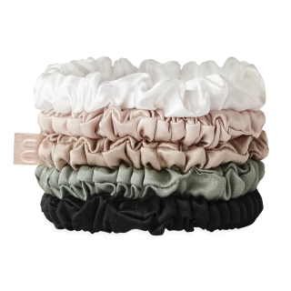Mon Mou Silk Slim Scrunchies Set Набір тонких шовкових резинок