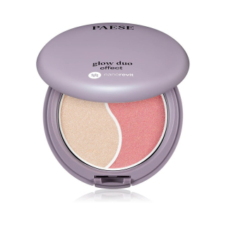 Nanorevit Glow Duo Effect Blush + Highlighter Контурная палитра 2в1 Хайлайтер+румяна