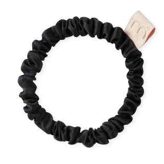 Mon Mou Silk Slim Scrunchie Black Тонка шовкова резинка