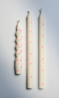 FIRE RABBIT Love-is-Love Taper Candles, Full Set of 3 «Червоне Серце»