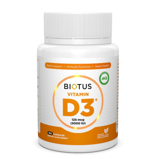 Biotus Vitamin D3 5000 IU Вітамін Д3 5000 МЕ 100 капсул