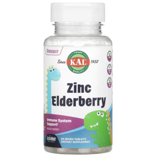 KAL Zinc Elderberry Цинк со вкусом бузины 90 таблеток