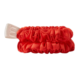 Mon Mou Silk Mini Slim Scrunchie Set Dark Orange Набор тонких шелковых мини-резинок