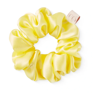 Mon Mou Silk Large Scrunchie Yellow Объемная шелковая резинка