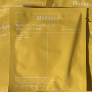 Biodance  Radiant Vita Niacinamide Real Deep Mask Гидрогелевая коллагеновая осветляющая маска для лица