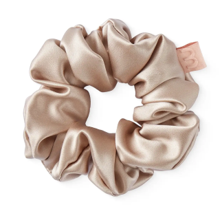 Mon Mou Silk Large Scrunchie Beige Об'ємна шовкова резинка
