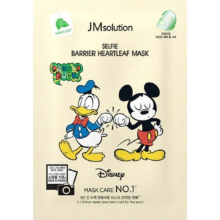 JMSolution Disney Collection Selfie Barrier Heartleaf Маска для лица успокаивающая с хауттюйнией