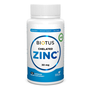 Biotus Chelated Zinc 30 mg Хелатный цинк 30 мг 100 капсул