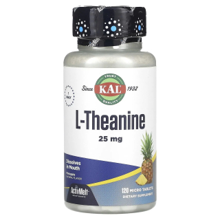 KAL L-Theanine 25 mg L-теанин со вкусом ананаса 25 мг 120 микротаблеток