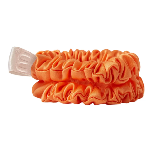 Mon Mou Silk Mini Slim Scrunchie Set Orange Набор тонких шелковых мини-резинок