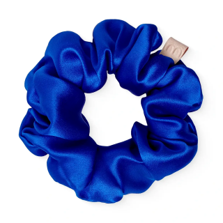 Mon Mou Silk Large Scrunchie Blue Объемная шелковая резинка