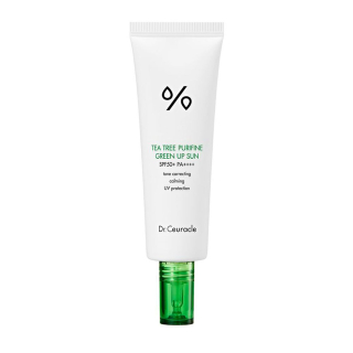 Dr.Ceuracle Tea Tree Purifine Green Up Sun SPF 50+ PA++++ Сонцезахисний крем для нейтралізації почервонінь з екстрактом чайного дерева 50 мл