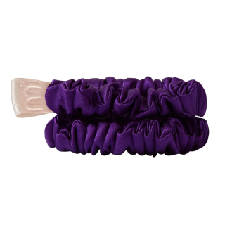 Mon Mou Silk Mini Slim Scrunchie Set Purple Набор тонких шелковых мини-резинок